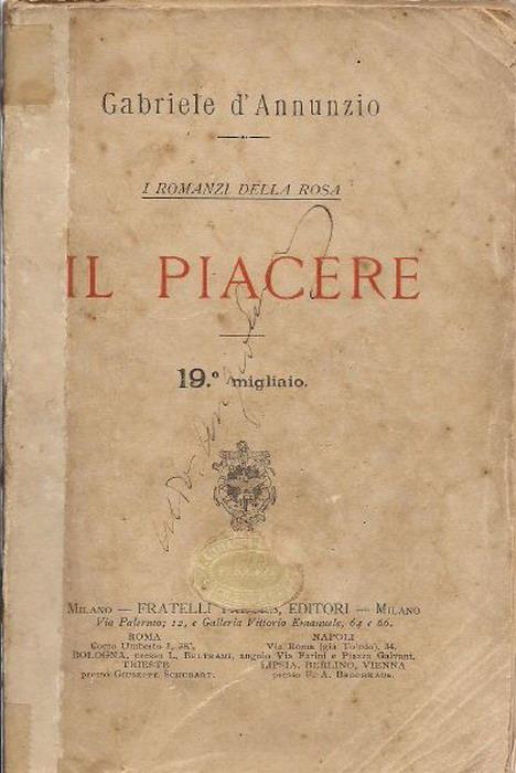 BLOG - L'arma vincente che non deve mancare. Il Piacere. G.D'Annunzio.